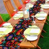Linen Mexican Fiesta Table Runner Decoration 72×13inch Long Cinco De