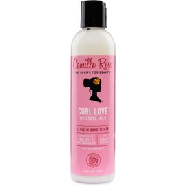 Camille Rose Curl Love Moisture Milk Leave-In Conditioner for Curly Hair - Hydrates, Reduces Frizz, Repairs Damaged Hair - Vanilla, 8 Fl Oz