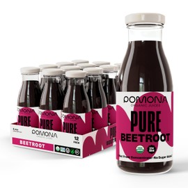 Pomona Organic Cold Pressed Beet Juice, Non-GMO, No Sugar, Gluten Free, Kosher, Preservative Free - Pack of 12, 8.4 oz