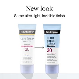 Neutrogena Ultra Sheer Dry-Touch Loción de protección solar SPF 30, 3 x 3 fl oz | Cara y cuerpo, ligero, no grasoso, amplio espectro UVA/UVB, sin fund
