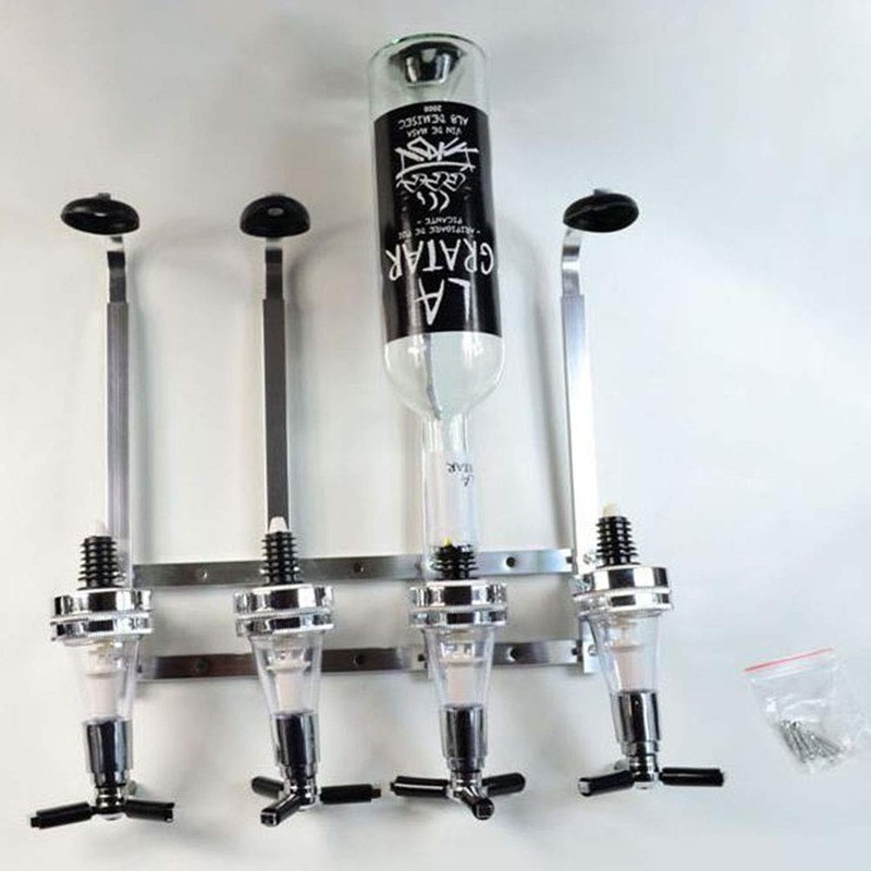 4 Bottle Liquor Dispenser, Wall Mounted Spirit Drinks Stand Optic,