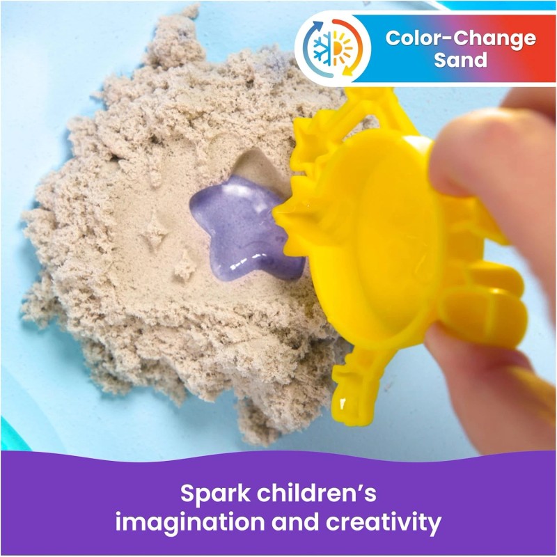Kinetic Sand Splash Starter Playset & Case with 6oz Color-Change