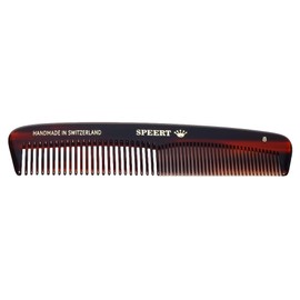 Speert #8 Acetate Tortoise Hairdressing Comb Men Women Thick Thin Curly Straight Hair Slick Styling Handmade in Switzerland