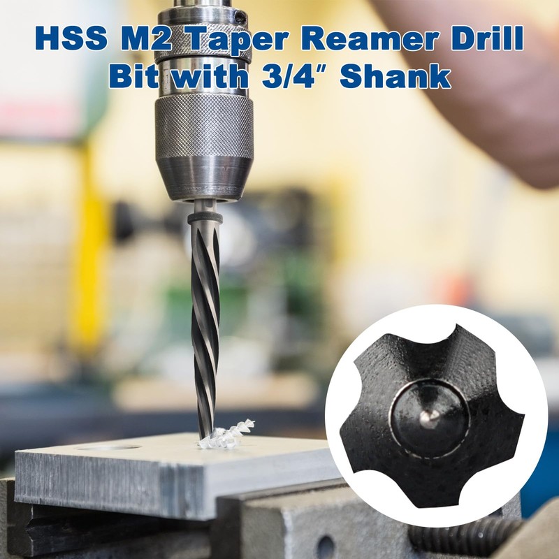 Rocaris 3/4" M2 HSS Taper Chucking Reamer Drill Bit, Taper