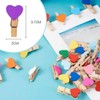 XURJUMI Pack of 50 Mini Colourful Wooden Clothes Pegs, Heart