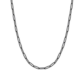 FOCALOOK Link Chain Women's Stainless Steel Chain Paper Clip Necklace 3 mm Wide Layering Chain without Pendant Girls Chain in Silver/Gold/Black/Rose Gold Jewellery Skin-Friendly, Stainless Steel, No