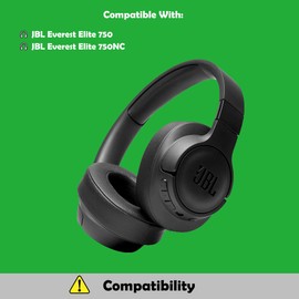 Professional Replacement Earpads Cushions Compatible with JBL Everest Elite 750 JBL 750NC Over-Ear Wireless Bluetooth Headphone Ear Pads with Softer Protein Leather/Memory Foam