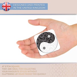 Fridge Magnet - Yin Yang Yoga Flowery Meditation Sign 5655