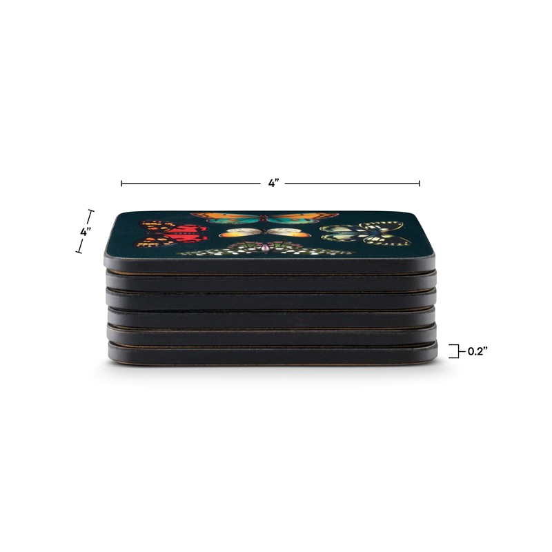 Portmeirion Home & Gifts Set of 6 Coasters, Multi Coloured,