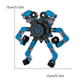 mciskin 2PCS Tip Spin Top Toy,Handheld Fidget Spinners Toys,Twisted and Deformed Doll Decompression Tricky Toy Deformable Fingertip Gyro Robot Funny Sensory Toy for Kids Adults(Random color)