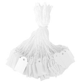 Pack of 200 Small Price Tags, Jewellery Price Tags with String Hanging Tags with String Small Gift Price Tags Price Tags for Displaying Jewellery Clothing (White)