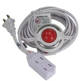 9ft (Feet) 16AWG Extension Cord, Lighted Foot Switch with 3 Outlet Cord, White, 10 Pack