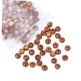 LALAFINA 200pcs Natural Wooden Beads for Jewelry Making Supplies Round Craft Beads for Bracelets Necklaces Macrame Projects and Home Decoration