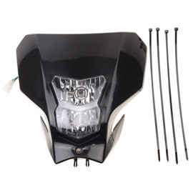 GOOFIT Motorcycle Headlight H7 12V 35W Lamp Light Fairing Headlight Motorcycle Indicator Lampshade Replacement For Motorcycles Dirt Bike Pit Bike Black