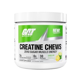 GAT SPORT Masticables de Creatina - Sin Azúcar - 5 g de Monohidrato de Creatina Pura - Probados por Terceros - Para la Salud cerebral - Con Antioxidan