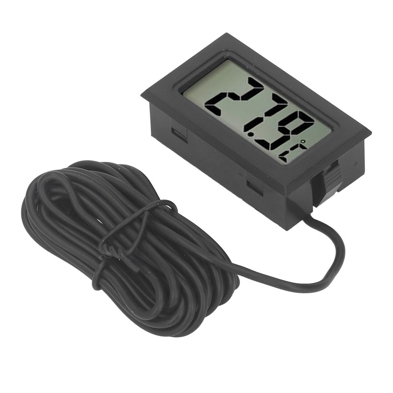 5PCS Electronic Digital Display Thermometer Black Mini Embedded Indoor Digital