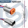 6Pack 4-Pin Waterproof DT Connectors with 16AWG Wires & Heat