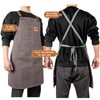 Men's heavy-duty work apron, thick wax canvas woodworking apron, size