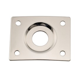 Musiclily Pro Steel Curved Recessed Guitar Jack Socket Plate Rectangle Output Jack Plate for Les Paul LP Tele Style Electric Guitar Bass, Nickel