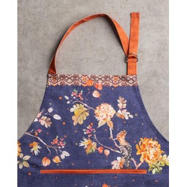 Maison d' Hermine Apron 100% Cotton 27.50"x31.50" 1 Piece Adjustable Neck Strap Cloth Aprons with Center Pocket for Mothers Day Gifts, Chef, Women & Men, Kelim - Infinity - Thanksgiving/Christmas