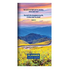 TF PUBLISHING 2025-2026 Bible Verses 2-Year Small Monthly Pocket Planner - 2-Page Large Calendar Grid and Lined Notes Section in Back - Monthly Day Planner for Purse - 3.5" x 6.5"