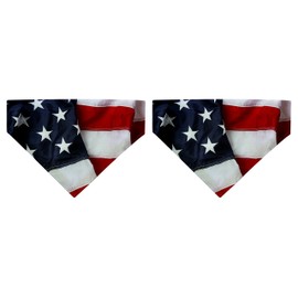 ThisWear Patriotic Dog American Flag Bandanna Dog Collar Accessories Big Dog Collar Scarfs 2-Pack Dog Scarves Flag