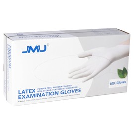 JMU Latex Gloves XS 100 Pcs, 5 Mil Thick Latex Examination Gloves, Disposable, Powder-Free, White