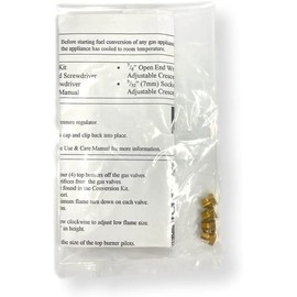 Summit Appliance KIT LP Conversion Kit; Convert Summit Open Burner Battery Start Ranges into LP Gas; Works with Summit Ranges that Utilize the Battery Ignition System; Kit Contains 4 Bronze Adapters