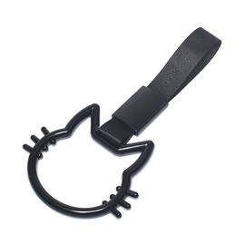 CHASO Hanging Leather Cat Shaped Cat Hanging Leather Interior Car Accessories Dress Up Decoration Old Car Street Racer Passenger Seat Cat Black Black