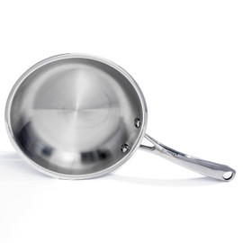 Berghoff Professional Tri-ply 18/10 Stainless Steel Frying Pan 8" Ergonomic Shaped Long Handle Induction Cooktop Fast & Even Heat Oven Safe