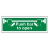 V Safety Push Bar To Open Door Sign - 300mm
