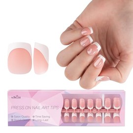 300 uñas de punta francesa, 15 tamaños de uñas postizas, uñas de gel con punta francesa para decoración de uñas DIY (multicolor, XD 02)