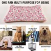 Coikll Pink Floral Pet Bed Pad Soft Dog Bed Mat