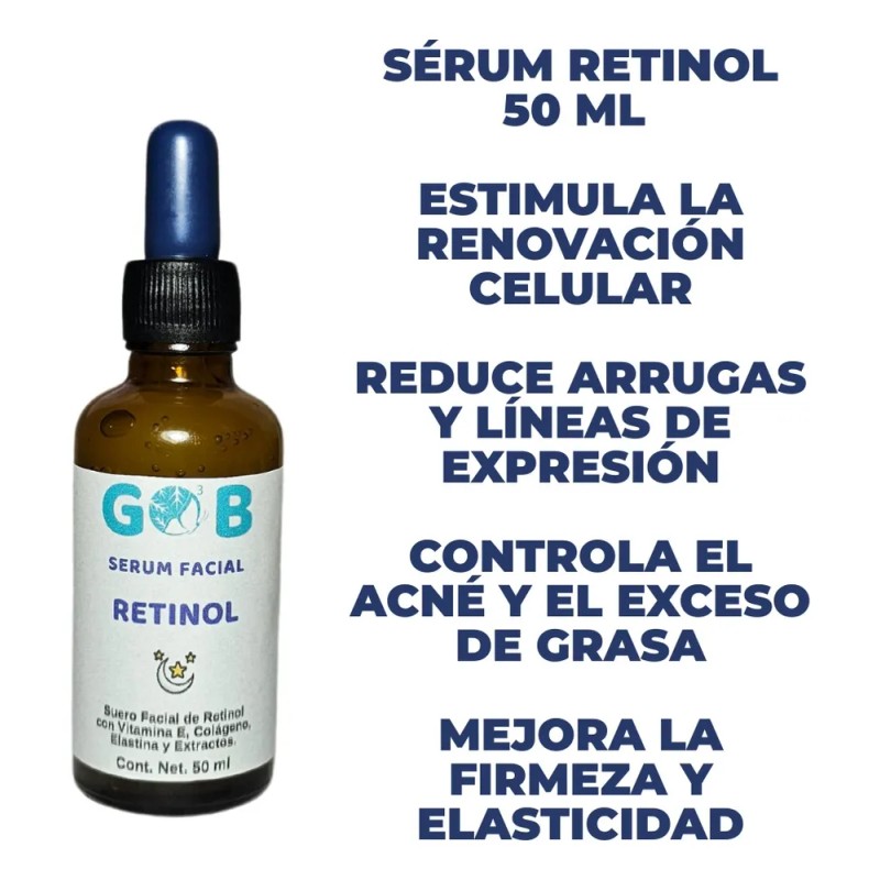 Sérum retinol, vitamina E, colágeno y elastina 50 ml, firmeza