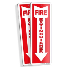 iSYFIX Fire Extinguisher Sign – 2 Pack 4x12 Inch – 100% Rust Free .040 Aluminum Signs, Laminated for Ultimate UV, Weather, Scratch, Water and Fade Resistance, Indoor and Outdoor