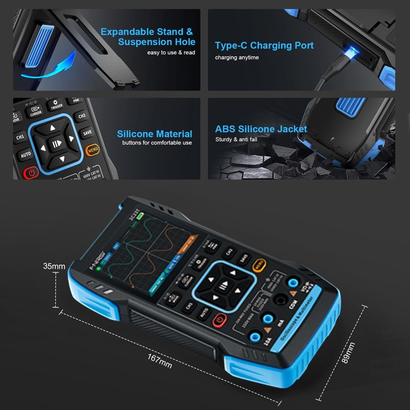 Kethvoz Digital Oscilloscope 2 Channel with Auto Calibration, 3 in