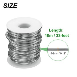 HARFINGTON Bonsai Wire Anodized Aluminum Training Wire Roll 3mm/9 Gauge 33ft Length Bendable Bonsai Tree Wire for Garden, Horticulture, Landscape, Planting, Dark Silver