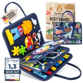 SpielLieb® Montessori Busy Board German from 3 Years - Interactive Activity Board Toy for Toddlers - Activity for Car & Plane Development & Motor Skills