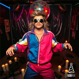 FASCHINFEVER Gold chain approx. 50 cm - curb chain gold - as an accessory for fancy dress and carnival - 80s and 90s motto - like mullet and gangster