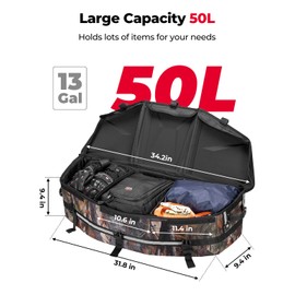 KEMIMOTO Upgraded ATV Cargo Bag, 50L ATV Front/Rear Rack Toolbox Trunk Cooler Bag Compatible with Can-am X3, Outlander Renegade 500 800 570 850 650 1000 MAX 500 (Camo)