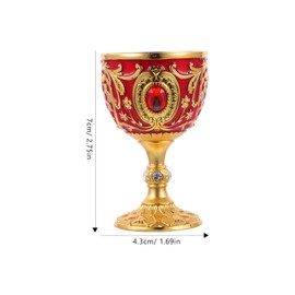 2PC Gold Red Chalice Goblet Delicate Retro Wine Cup Medieval Goblet Alloy Medieval Cup Communion Cups Drinking Cup Party Favors Home Decor
