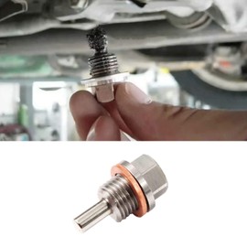 Jaronx M14x1.5 Magnetic Oil Drain Plug, Aluminum Magnetic Sump Nut Oil Bolt Compatible with Honda, Civic, Pilot, Odyssey, Hyundai, Acura, Mazda, Kia, Mitsubishi, Ford, GM With 14x1.5 Threaded