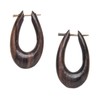81stgeneration Women's Wood Brown Handmade Oval Tribal Teardrop Dangle Earrings