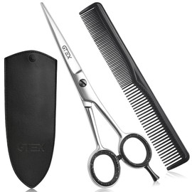 Friseurschere - Professionelles Haarschneideschere - 6,5 Zoll Prämie Schere Haare Schneiden mit Kamm und Lederetui - Hair Scissors - Haarschere für Männer, Frauen und Erwachsene