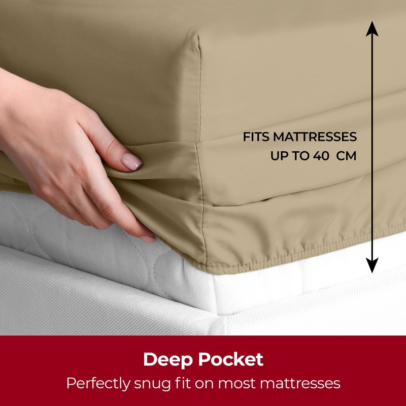 Mellanni King Size Fitted Sheets - All Around Elastic -