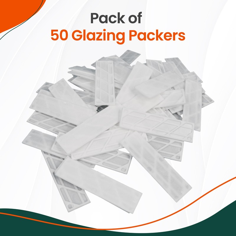 50 Pack Plastic Window & Glazing Packers, Spacers 3mm Thicknesses