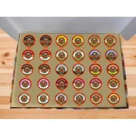 Crazy Cups Deluxe Holiday Decaf Flavored Coffee Gift Box, Assorted Flavored Decaf Coffee for Keurig K-Cups Machines, Medium Roast Coffee in Recyclable Pods, 30 Count