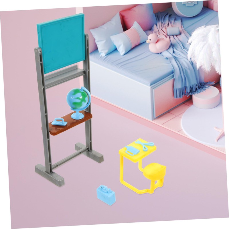 CIYODO 1 Set Mini Desk Dollhouse Learning Set Realistic Chalkboard