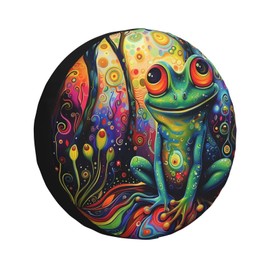 Bright Frog Spare Tire Cover Weatherproof Universal Wheel Protectors Wheel Covers for Rv Camper Travel Trailer SUV Truck 16 Inch