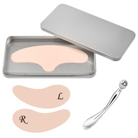 Silicone Forehead Wrinkle Patch - Non-Glue Reusable Forehead Wrinkle Patch and Eye Patches Set, Silicone Patches for Wrinkles, For Use with Face Cream or Lotion, Metal Eye Cream Applicator, Tin Case